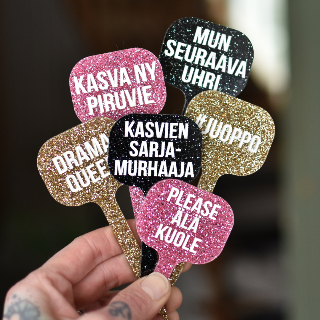 Huonekasvi kyltti glitteri 3kpl