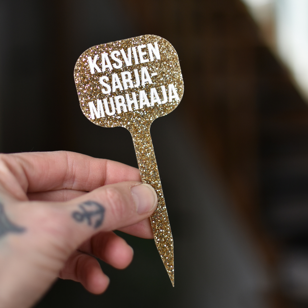 Huonekasvi kyltti glitteri 3kpl