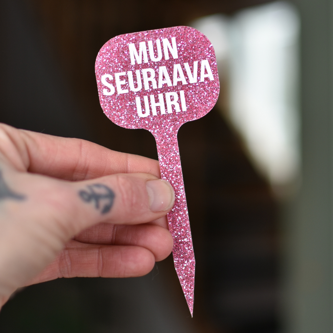 Huonekasvi kyltti glitteri 3kpl